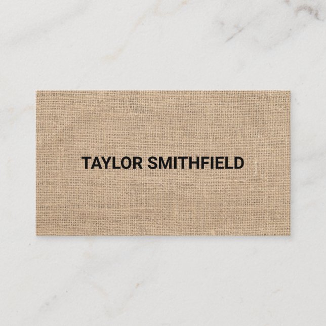 Burlap Fabric Texture Business Card (Front)