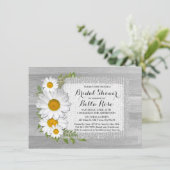 Burlap floral daisy bridal shower invitations (Standing Front)