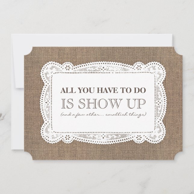 Burlap Funny Bridesmaid / Maid of Honor Proposal Invitation (Front)