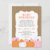 Burlap Girl Pumpkin baby sprinkle invitation (Front)