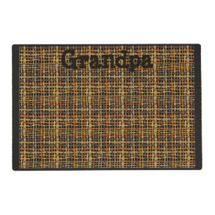Burlap Graphical Rustic Black any Text or Name Placemat