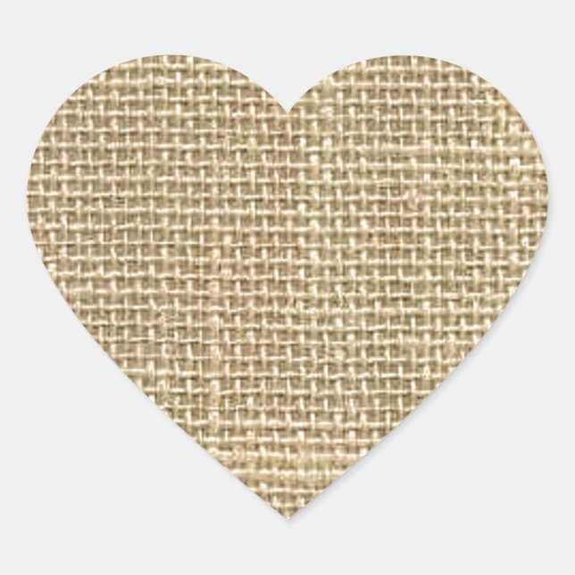 Burlap Heart Sticker (Front)