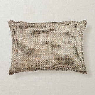 Burlap Hessian Background Texture Accent Pillow