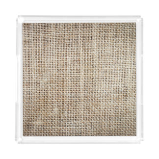 Burlap Hessian Background Texture Acrylic Tray