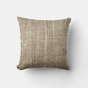 Burlap Hessian Background Texture Throw Pillow