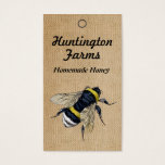 Burlap Honey Bee Price Tag