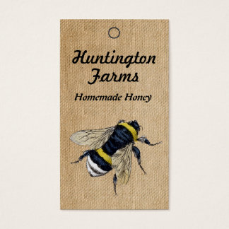 Burlap Honey Bee Price Tag