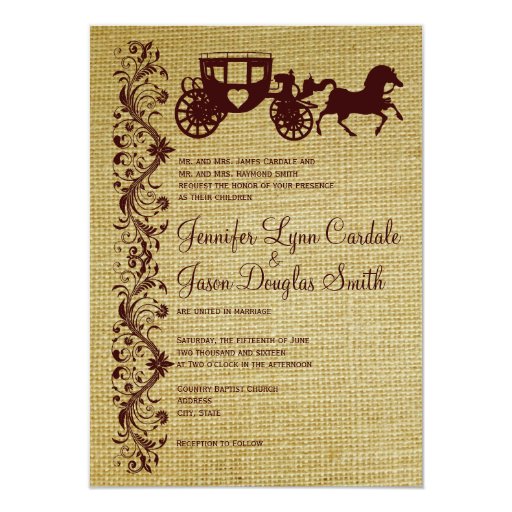 Horse And Carriage Wedding Invitations 6