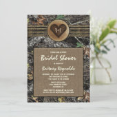Burlap + Hunting Camo Bridal Shower Invitations (Standing Front)