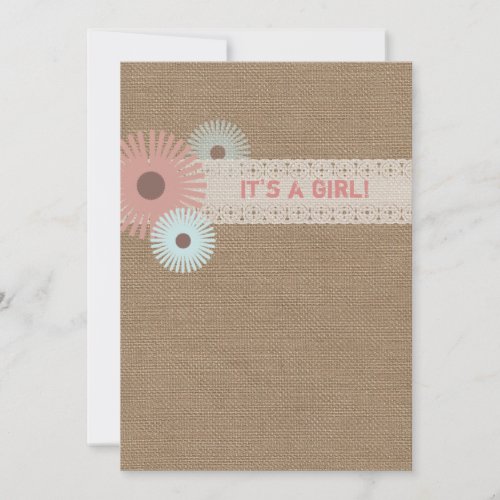 Burlap Inspired Baby Shower Invitation