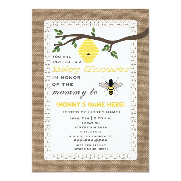 burlap themed baby shower