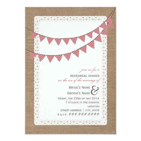 Red Gingham Invitation Template 8