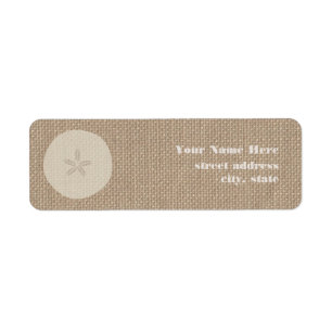 Burlap Inspired Sand Dollar Address Labels