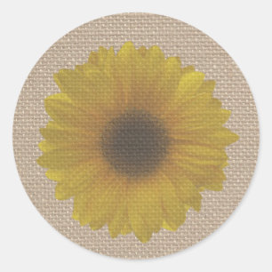 Burlap Inspired Sunflower Sticker