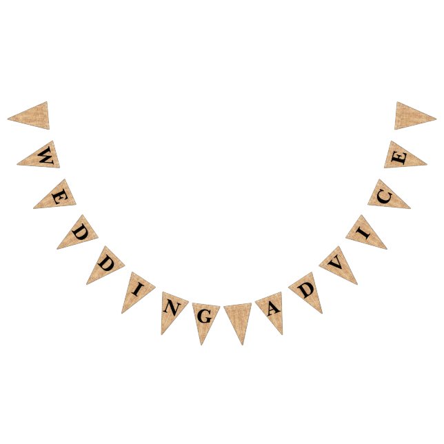 Burlap Jute Bunting "Wedding Advice" Flags (All)