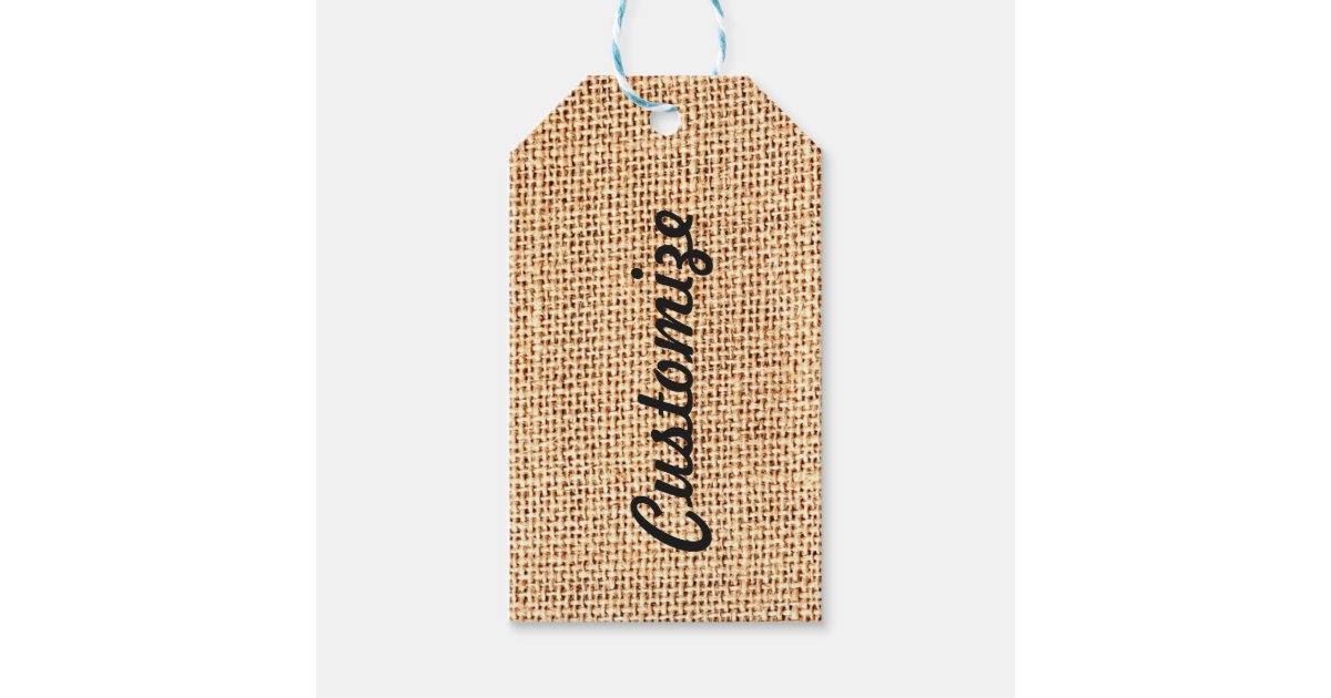 Burlap Jute Customized Gift Tag Zazzle Com<script async src=