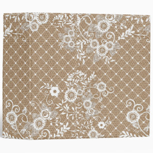 Burlap & Lace 3 Ring Binder