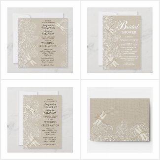 Burlap Lace and Dragonflies