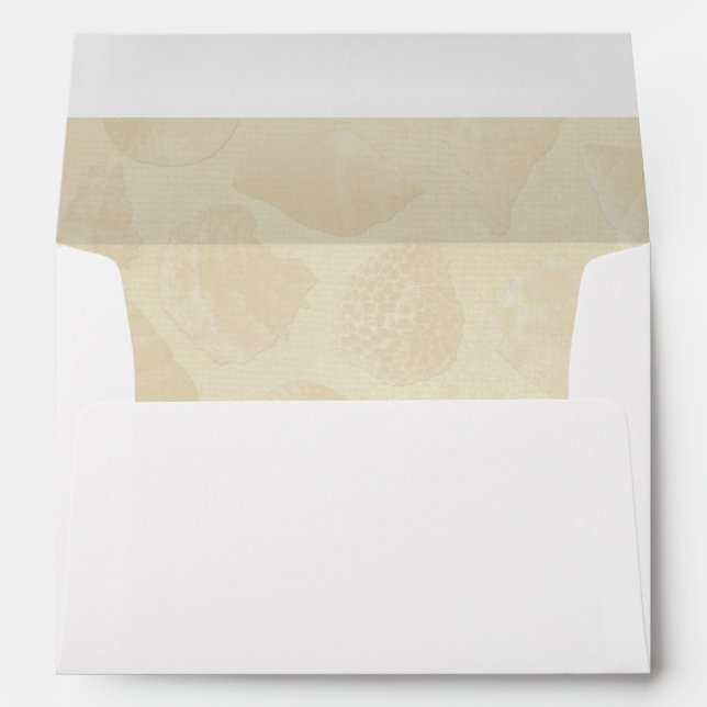 Burlap Lace and Sea Shell Wedding Envelope (Back (Bottom))