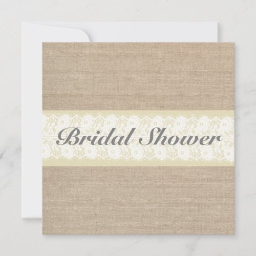 Burlap &amp; Lace Bridal Shower Invitation