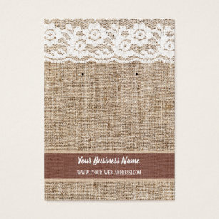 Earring Card Business Cards Zazzle Burlap Lace Custom Earring Card