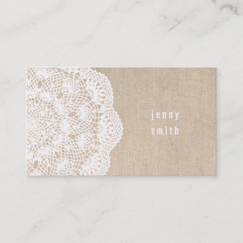 Burlap &amp; Lace Doily Fashion Business Cards