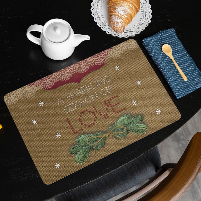 Burlap & Lace Holiday Placemat (Creator Uploaded)