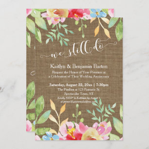 Burlap Lace Light Strings We Still Do Anniversary Invitation