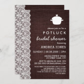 Burlap & Lace Potluck Bridal Shower Invitation (Front/Back)