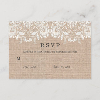 Burlap & Lace RSVP Card