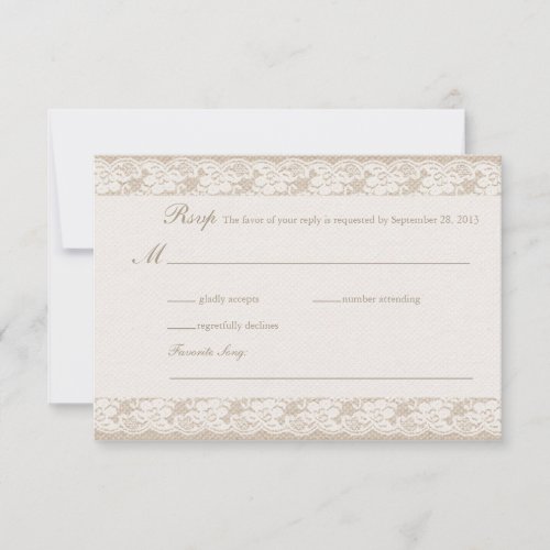 Burlap &amp; Lace RSVP Card