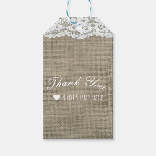 Burlap  Lace Simple Rustic Elegant Wedding Favor Gift Tags