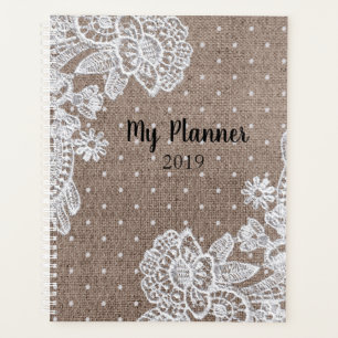 Burlap Lace Vintage Planner