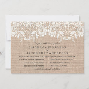 Burlap & Lace Wedding Invitation
