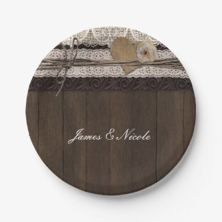 Burlap And Lace Wedding Plates | Zazzle Burlap And Lace Wedding Plates | Zazzle