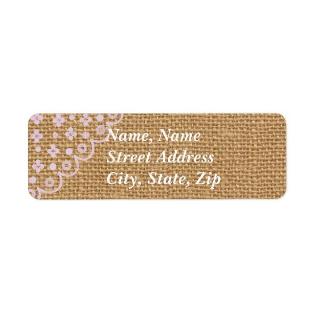 Burlap Lined Envelope Mailing Label (Front)