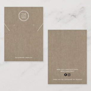 Burlap Logo Necklace Earrings Display Card
