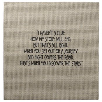 Burlap Look Life Story Quote Cocktail Napkins by Musicat at Zazzle