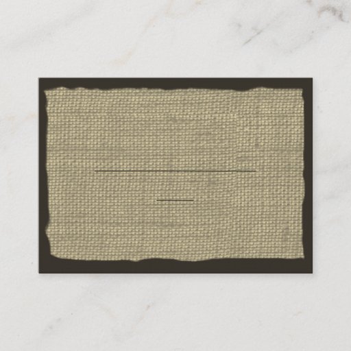 Customizable Burlap Look Seating Cards Business Card Template