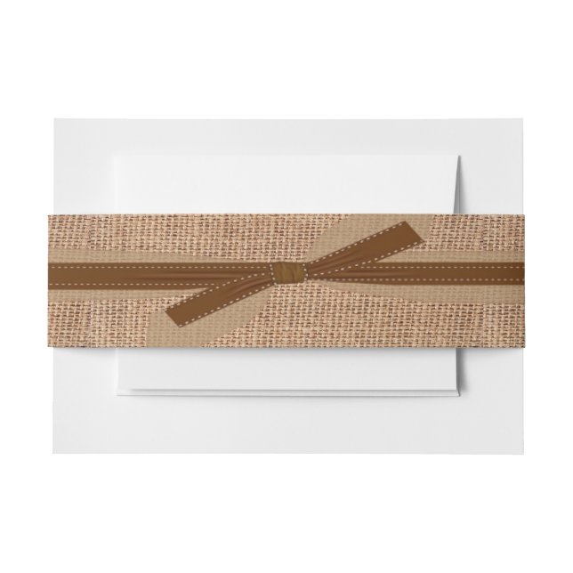 Burlap Look Wedding Belly Band (Front Example)