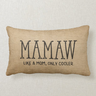 Burlap MaMaw Like a Mom only Cooler Lumbar Pillow