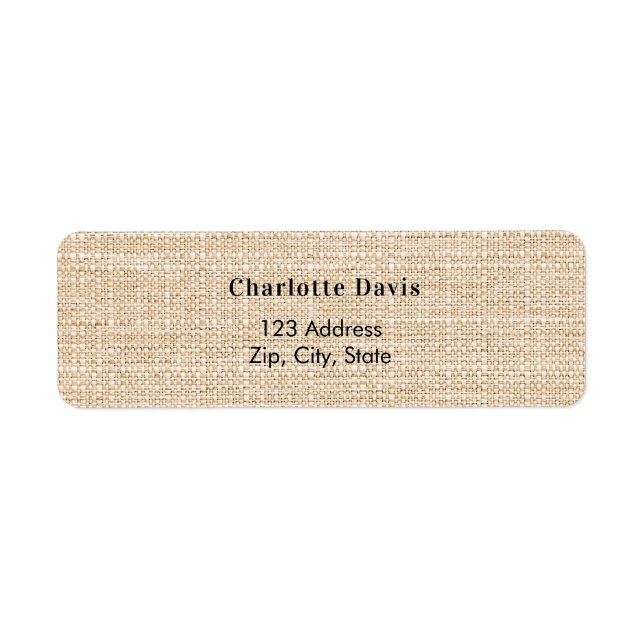 Burlap monogram return address  label (Front)