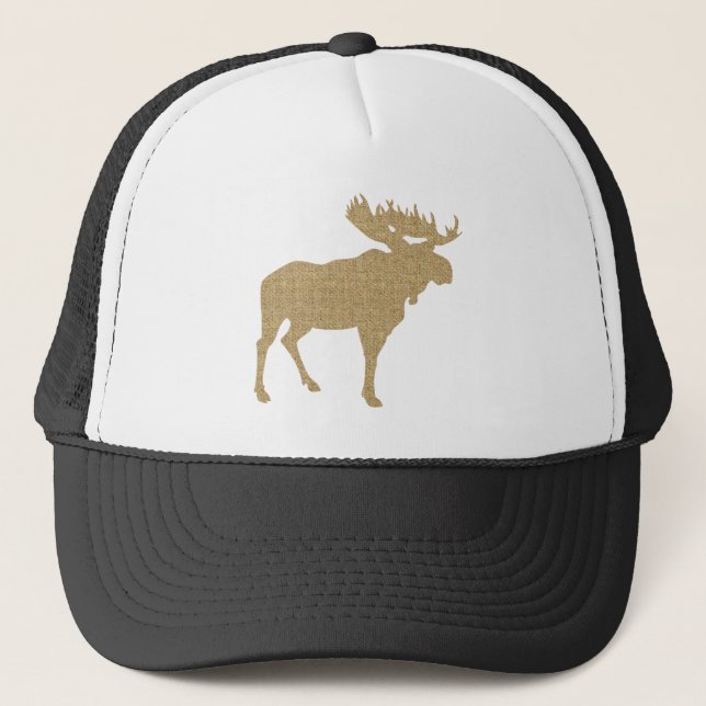 Burlap Moose Trucker Hat (Front)