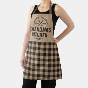 Burlap Nana Kitchen Gift Grandmas Vintage Rustic Apron