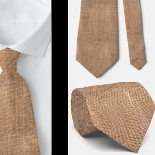 Burlap Pattern Rustic Farm Crafter Neck Tie