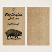 Burlap Pig and Meat Procduct Tag (Front & Back)
