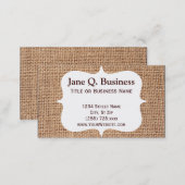 Burlap Print Business Card Templates (Front/Back)