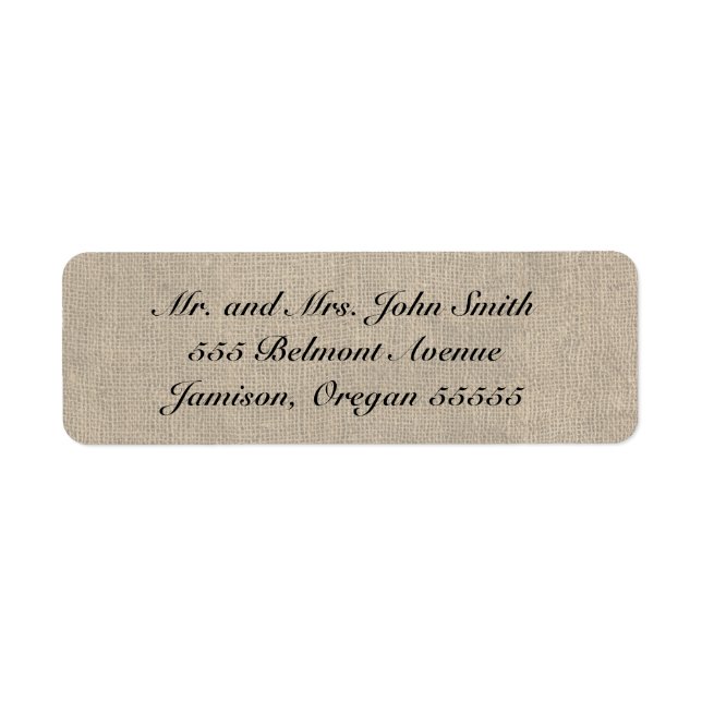 Burlap Return Address Labels (Front)