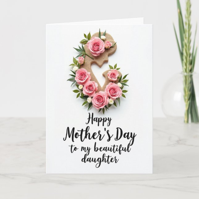 Burlap Rose Mothers Day Card (Front)