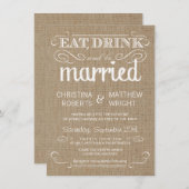 Burlap Rustic Country Wedding Invitations (Front/Back)
